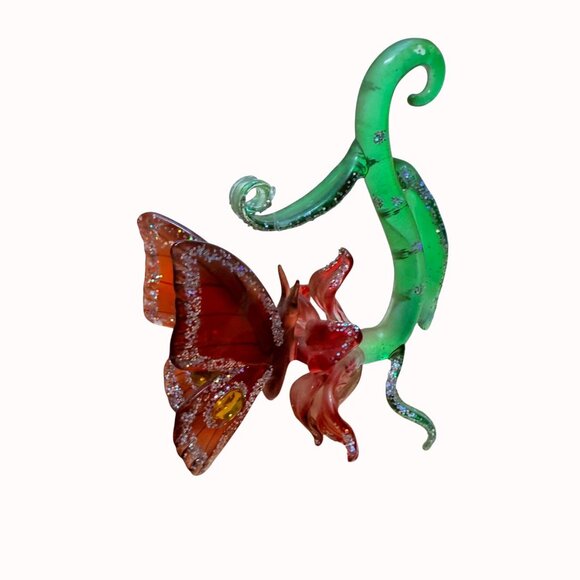 VTG Ashton Drake Glass Ornament Butterfly Blushing Kiss Whimsical Crystal Gift - Picture 6 of 11